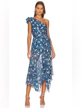 Karina Grimaldi Letizia Print Dress in
Azul Garden